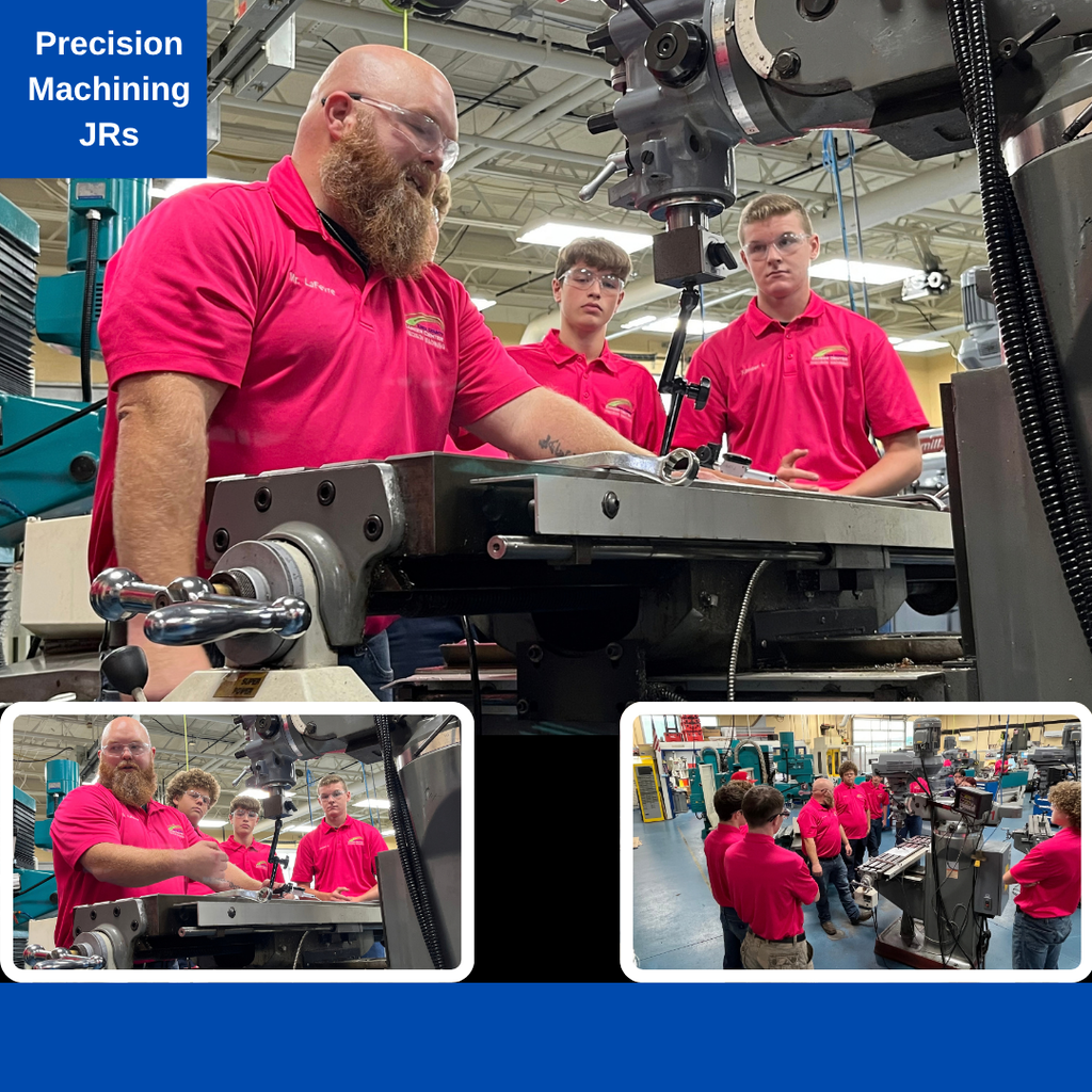 Precision Machining juniors learning about manual lathes & mills.