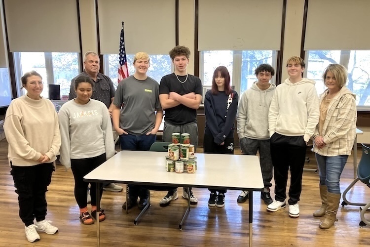 Class leader Adrianna Trace, left, stands with her high school students at the Knox Learning Center. At far left in the back is classroom aide Bob Wihl and, at right, aide Shari Moore. Students include Kayden Sowers, William Foote, Julian Harvey, Natalie Hoffman, Scarlett Caldwell, Briuanna Evans, Noah Deangelis and Gradyn Pope