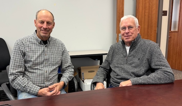 Ken Boeshart, right, has been re-elected president of the Knox County Educational Service Center Governing Board. Joining him is Bruce Gregg, the newly-elected vice president.