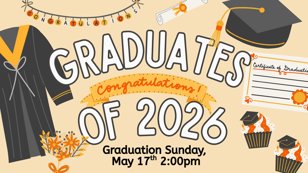 Gold Orange and Black Illustrative Fun Cute Modern Graduation Presentation