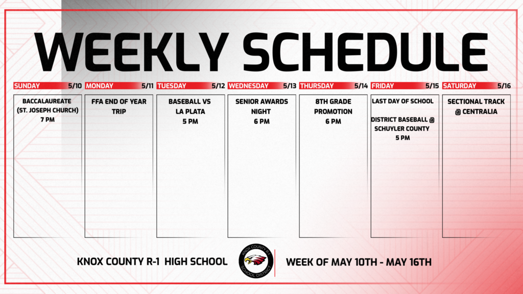 WEEKLY SCHEDULE