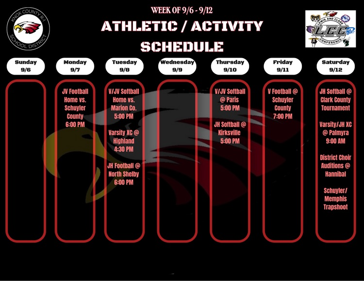 Athletic Weekly Schedule