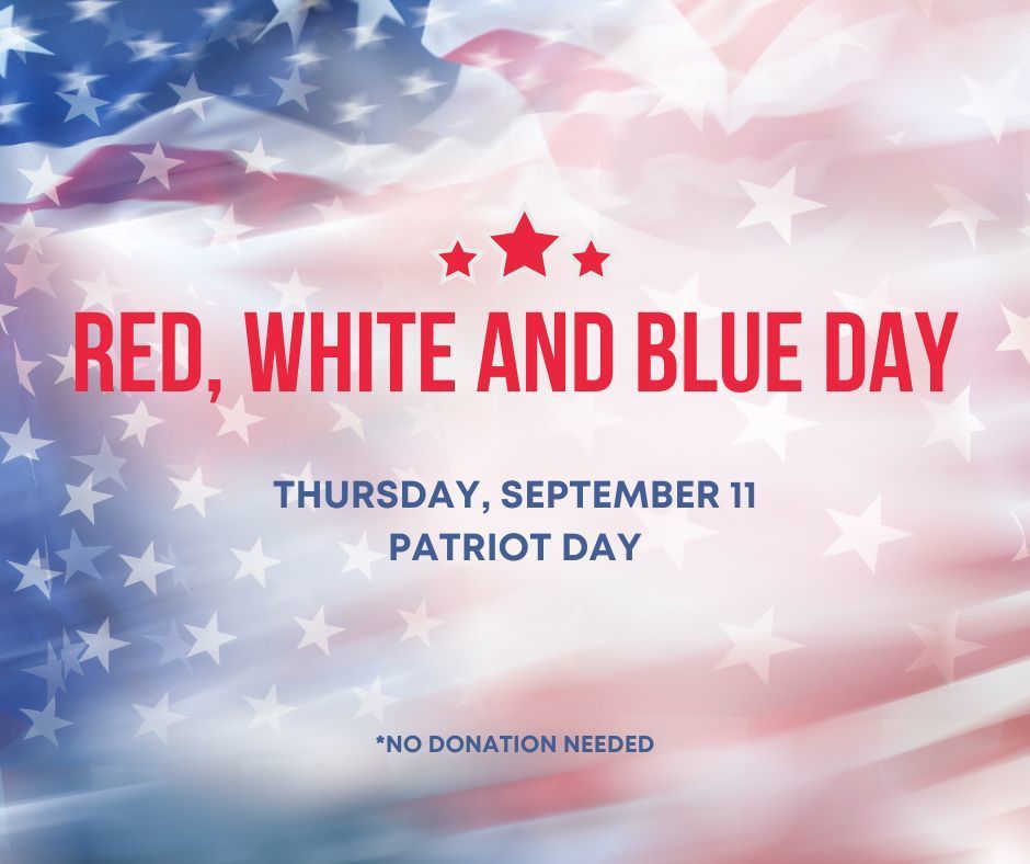 Red, white and blue day will be hosted on September 11th.