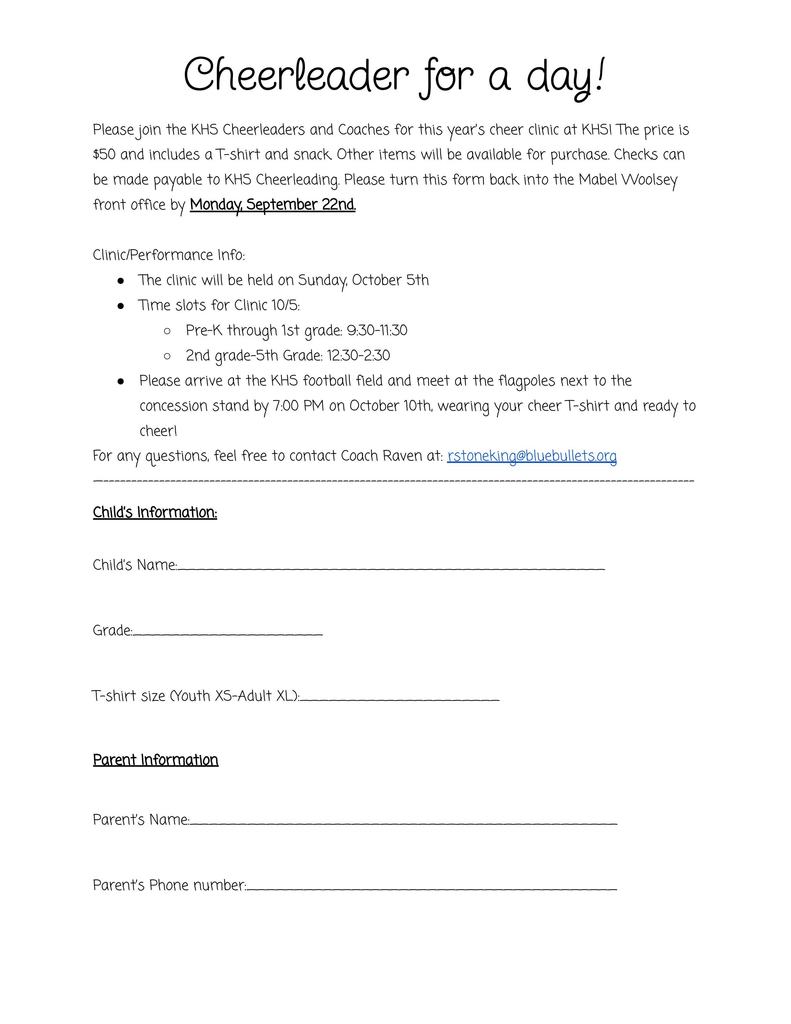 Cheerleader for a Day!