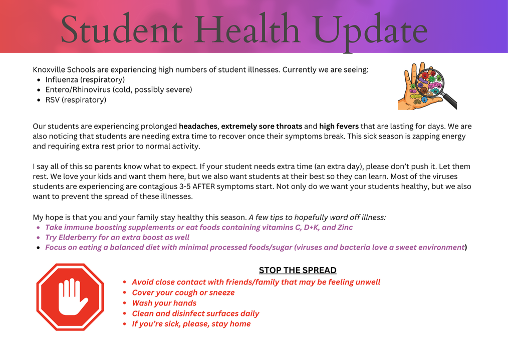 student health update