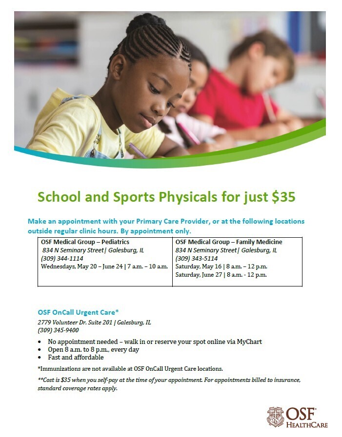 OSF School and Sports Px flyer