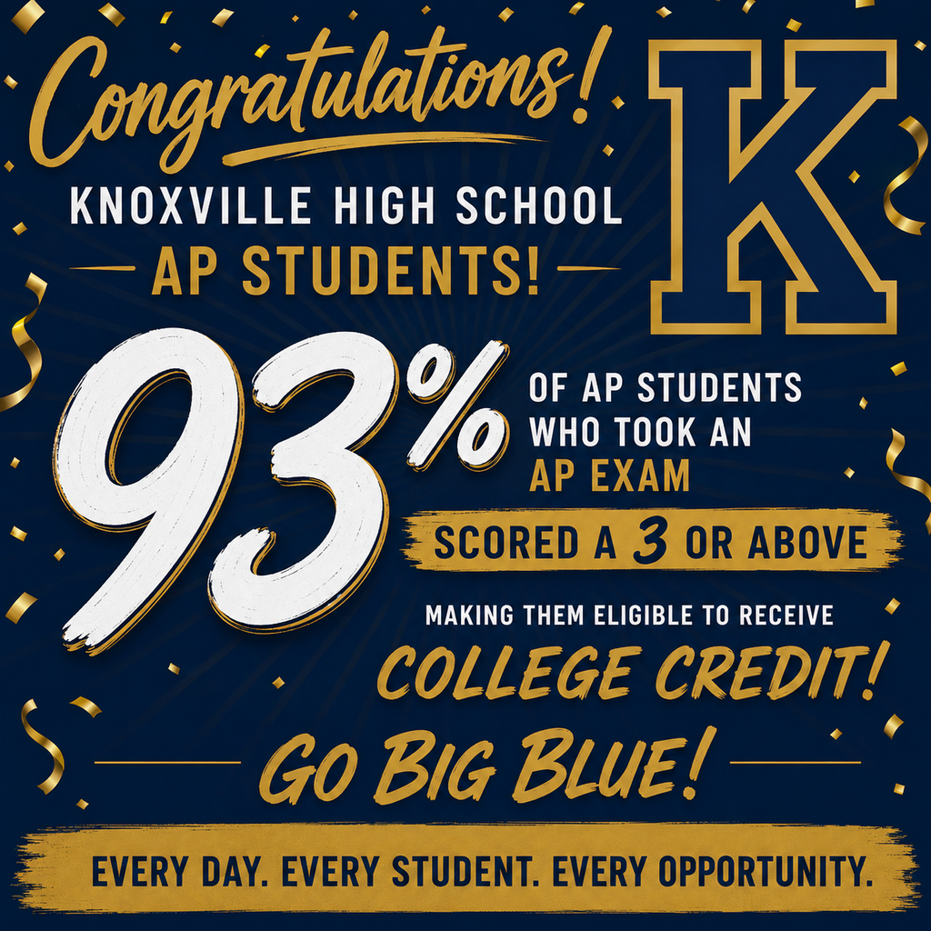 93% of KHS AP Students who took an AP exam earned a 3 or above making them eligible to receive college credit.