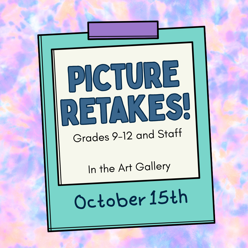 Picture retakes are Oct. 15 during English classes.