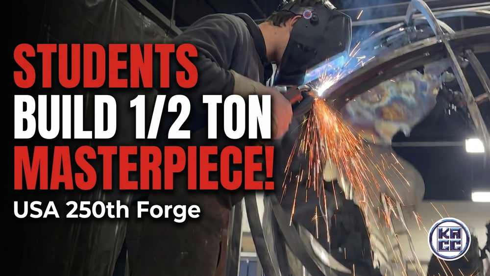 students build 1/2 ton masterpiece USA 250th Forge welding globe