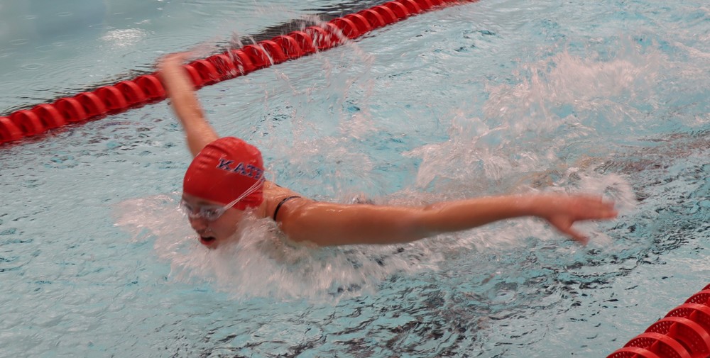 Morgan Rakestraw competes in a meet against Tipton.