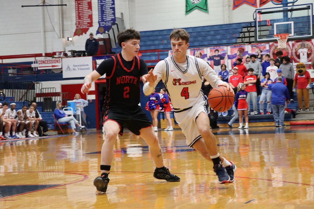Senior Caleb Taflinger drives the ball in during the Wildkats' senior night game.