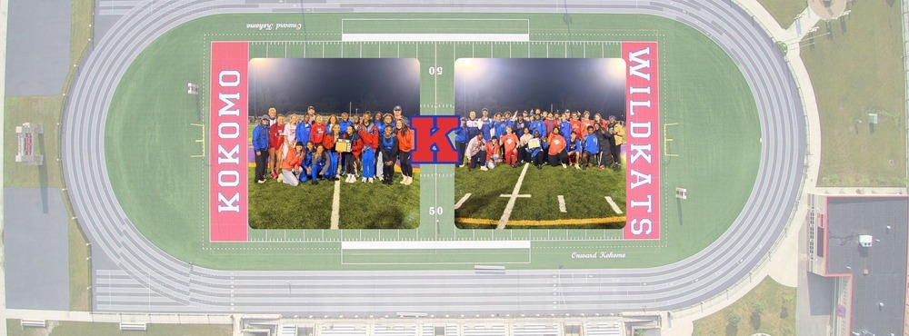 track and field facility with boys and girls track team