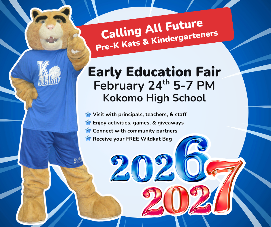 cat mascot early education fair february 24 5 to 7 p.m. at kokomo high school