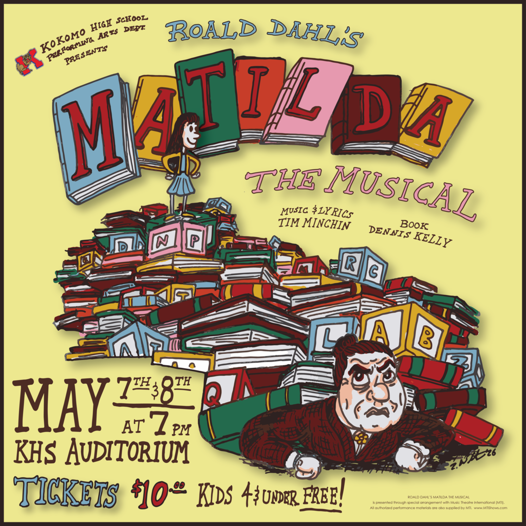 matilda the musical kokomo high school may 7 and may 8 7:00 p.m. tickets $10