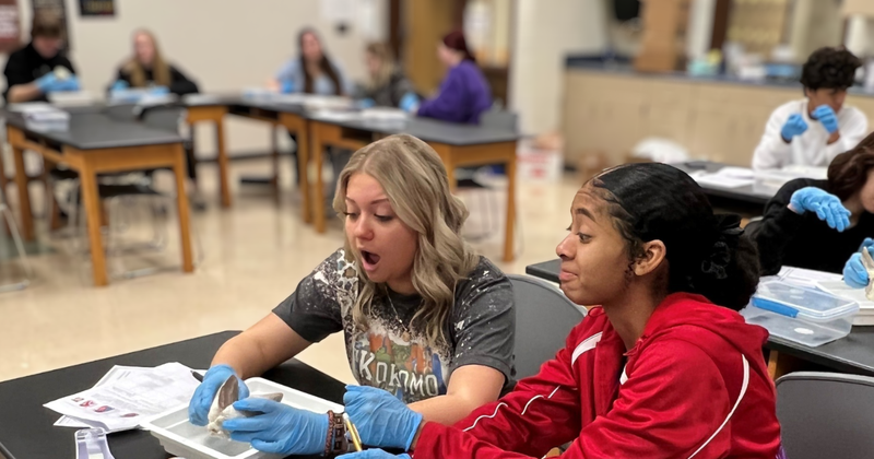 two girls in medical lab
