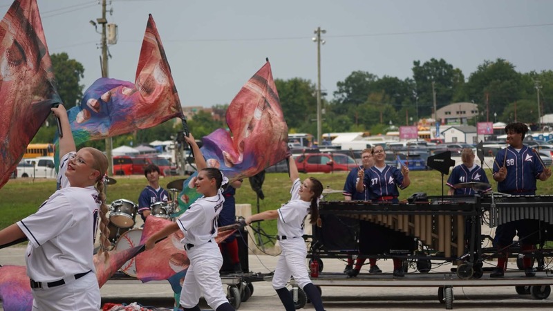 color guard with flags
