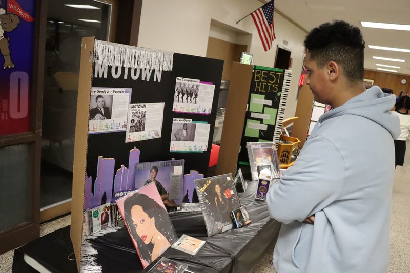 Visitors took time to look at the displays and projects.