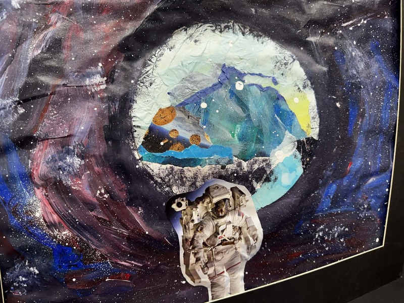 collage art with astronaut in outerspace