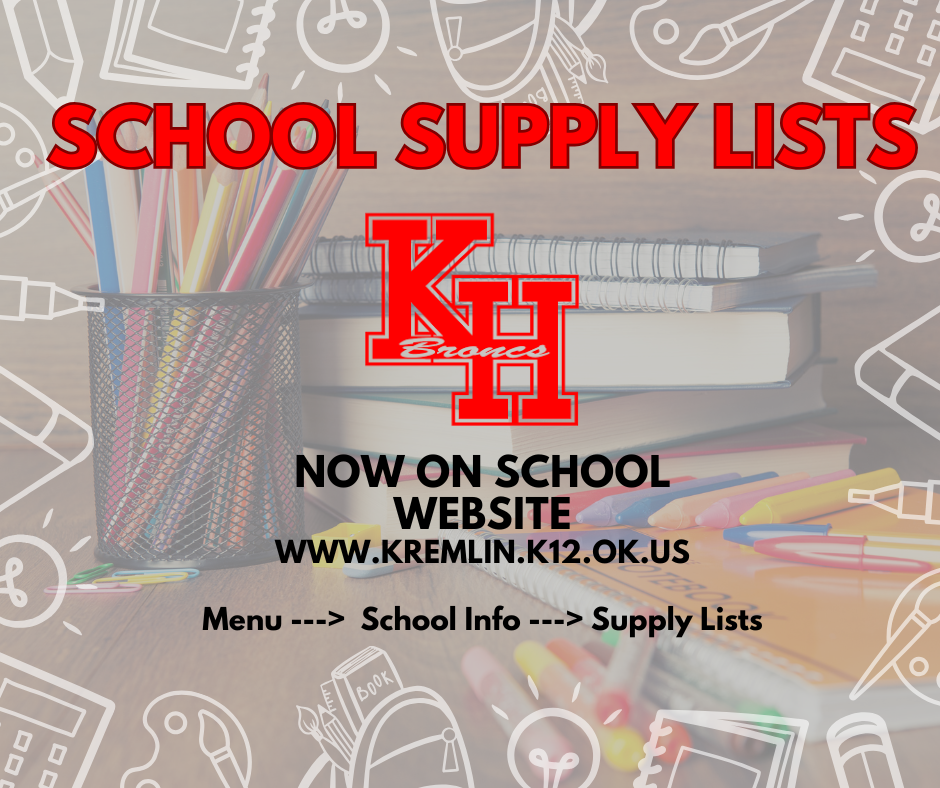 School Supply Lists for 25-26 School Year