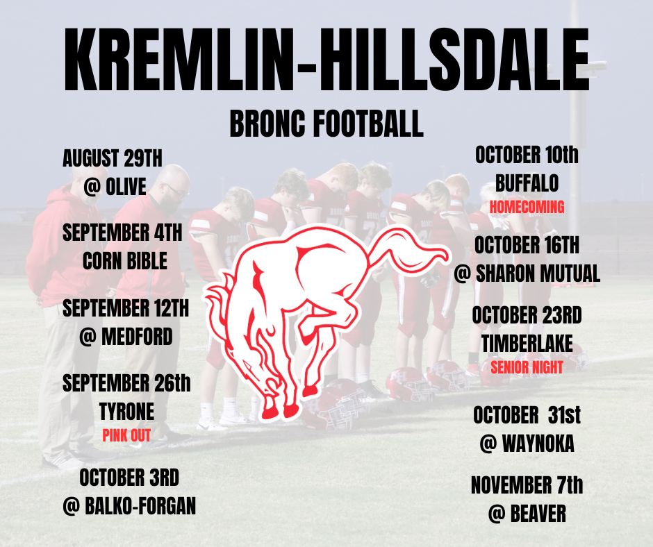 KH BRONC HS FOOTBALL SCHEDULE 25-26