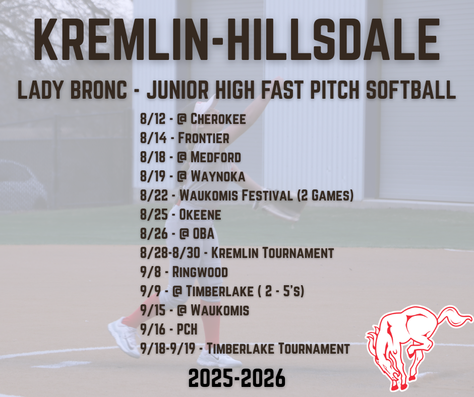 Lady Bronc Fast Pitch Schedule 25-26