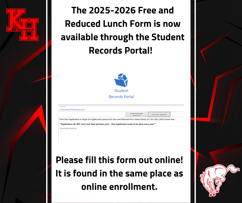 2025-2026 Online Free and Reduced Lunch Form