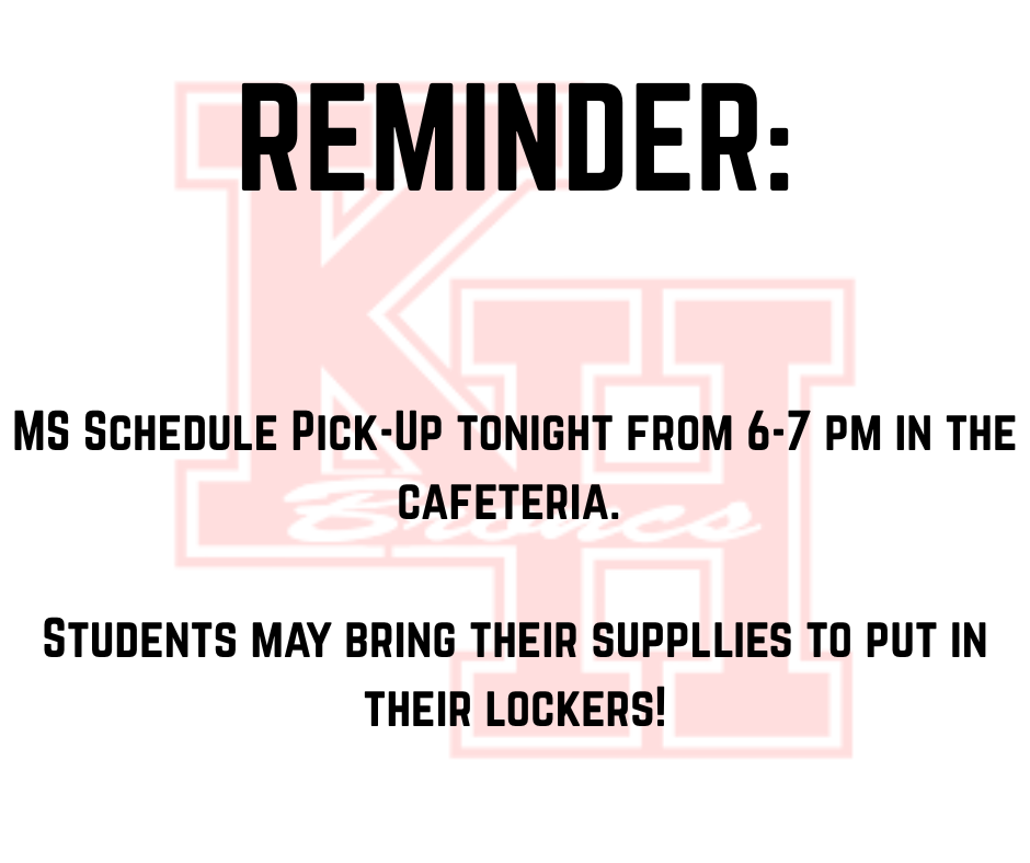 MS Schedule Pick Up Reminder
