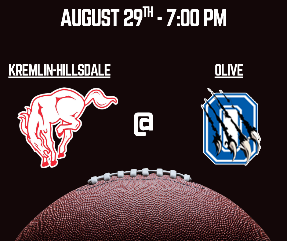 Kremlin-Hillsdale Broncs at Olive - Football on August 29th 7:00 pm