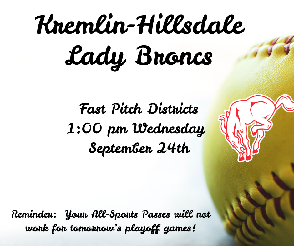 KH District Play - Wednesday 9/24 @ 1:00 pm
