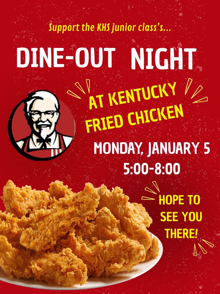 KFC Dine-Out Night - Monday Jan. 5