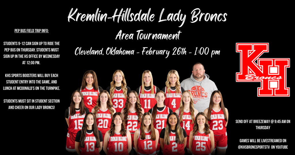 Area Tournament Pep Bus Trip Info