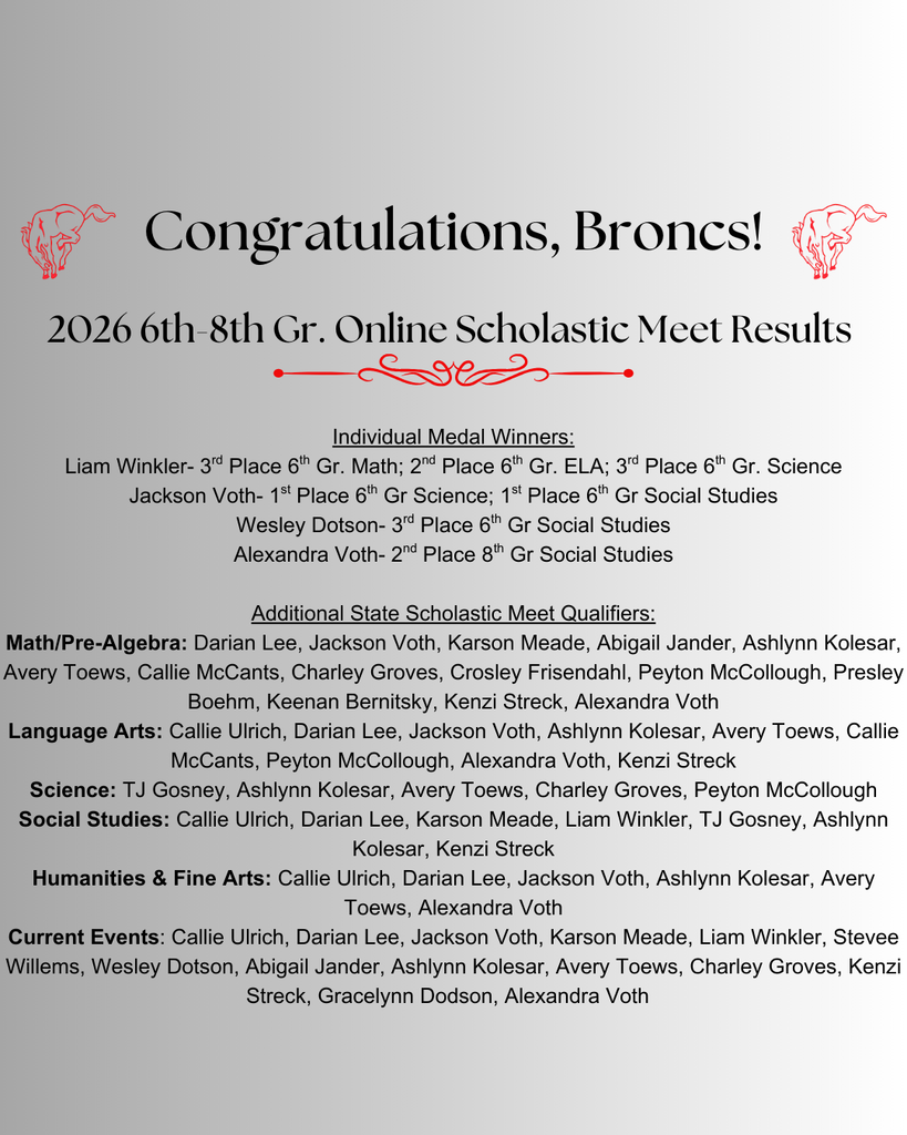 Online Scholastic Meet Results