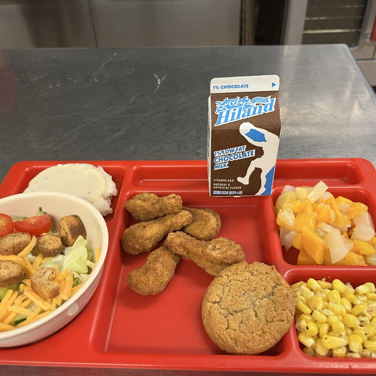 lunch tray with chicken nuggets