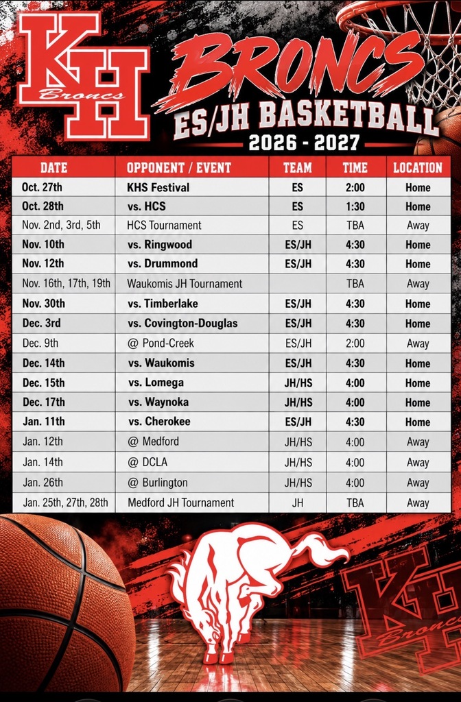 ES/JH BB Schedule