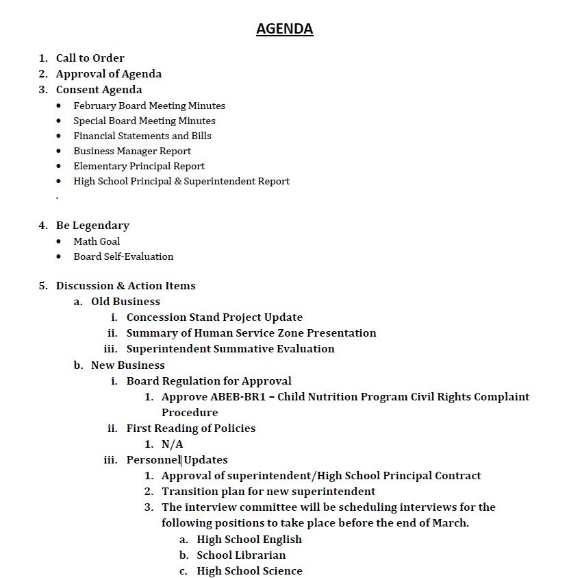 March 9 2026 SB Agenda to post