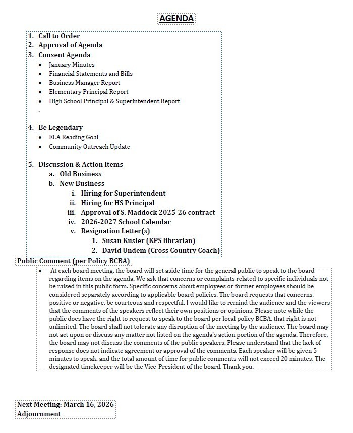 February 11, 2026 SB Agenda