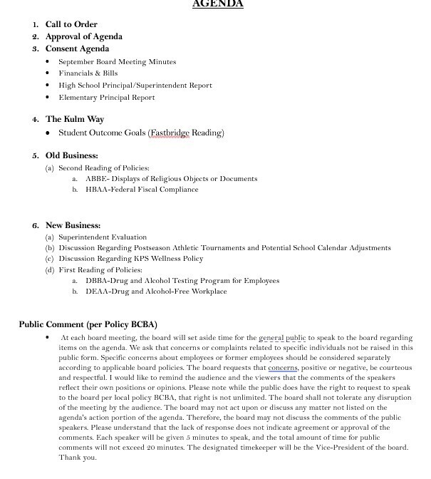 October 19, 2026 SB Agenda to Post