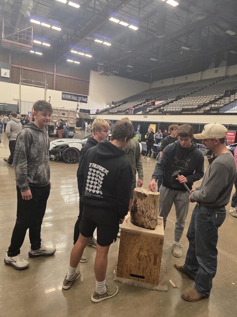Students at the Construction booth