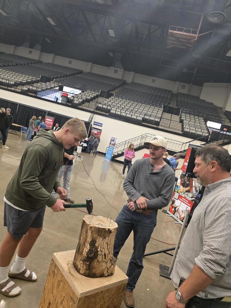 Student at the Construction booth