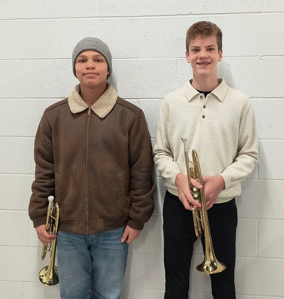 VJ and Ben with trumpets