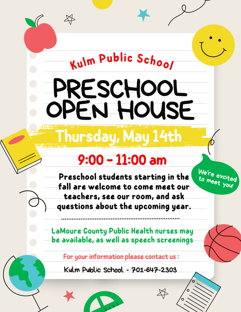 PreK Open House, Thursday, May 14th, 9 - 11 am