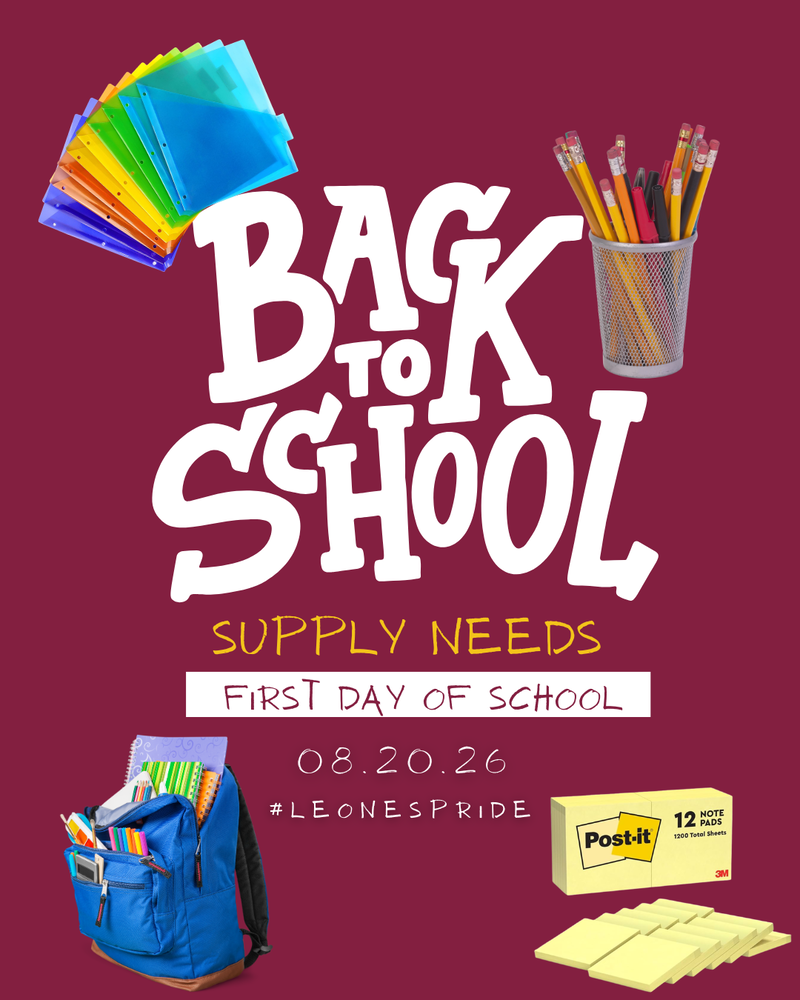 GET READY FOR THE FIRST DAY  We’re excited to welcome our 6th–12th grade students back to school! As you get ready for the year ahead, make sure you have the supplies you’ll need to start off strong.  Here’s what to bring on the first day:  • 2 one-inch binders • Dividers • Loose-leaf paper • Backpack • Pens and pencils • Post-its • 4 folders  A little preparation goes a long way. Get your supplies together, come ready to learn, and let’s make this a great school year together.  We can’t wait to see you!