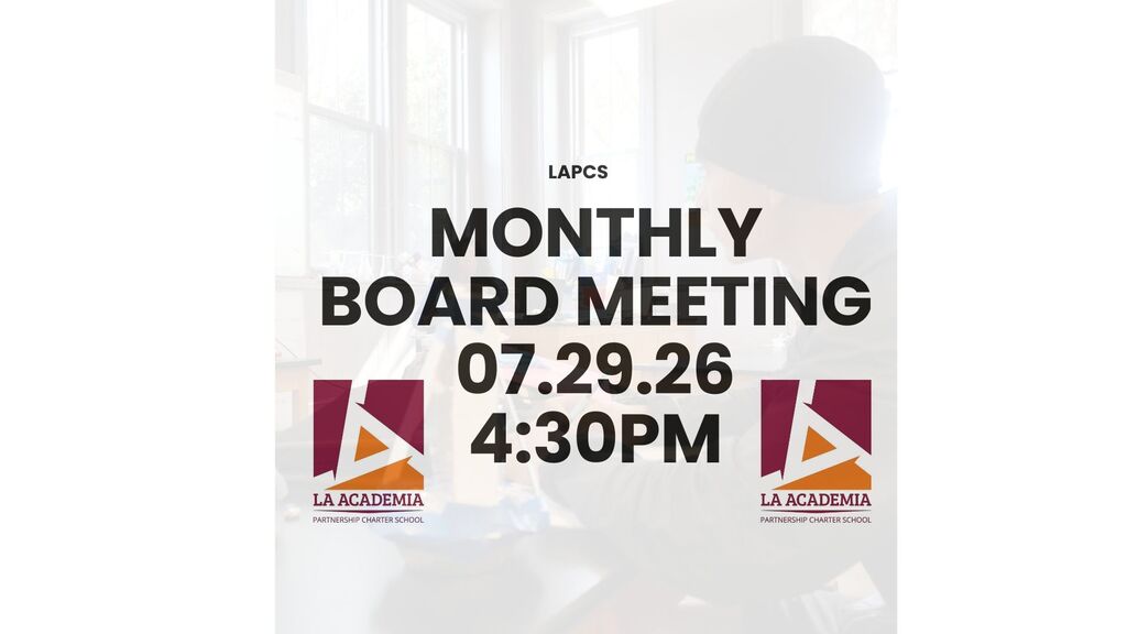 📢 Board Meeting Update 📢  Please note that the LAPCS monthly Board of Trustees meeting has been rescheduled.  **New Date:** Wednesday, **July 29** **Time:** **4:30 PM**  The meeting was originally scheduled for **July 22** and has been moved to accommodate scheduling needs.  Thank you for your understanding, and we look forward to seeing those who plan to attend on **July 29 at 4:30 PM**.