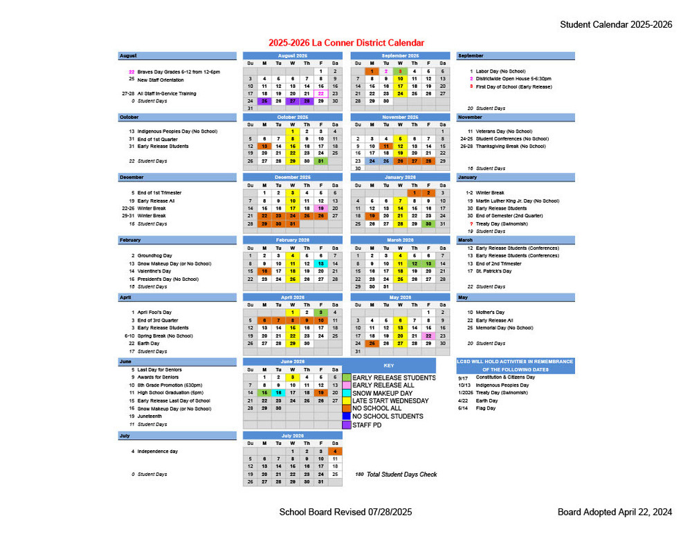 25-26 Student Calendar