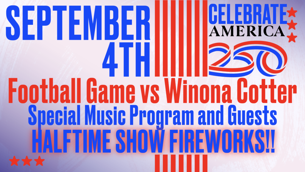 Red stars and lines Information about football game to celebrate America 