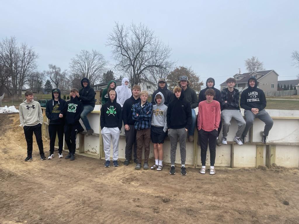 students at outdoor rink