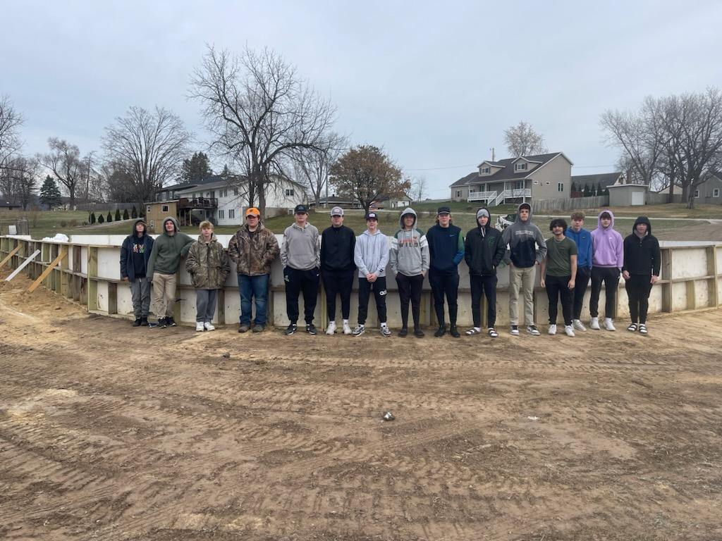 students at outdoor rink