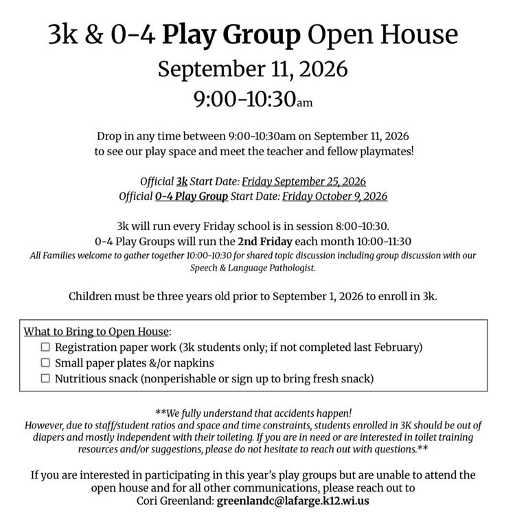 play group open house information