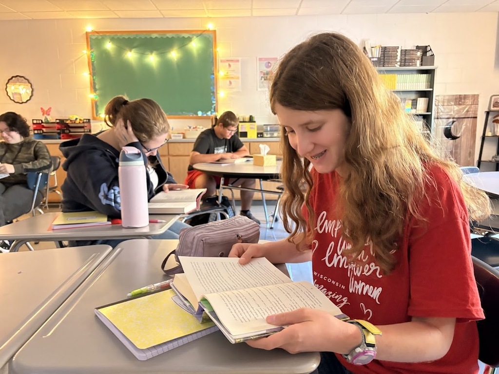 student reading novel