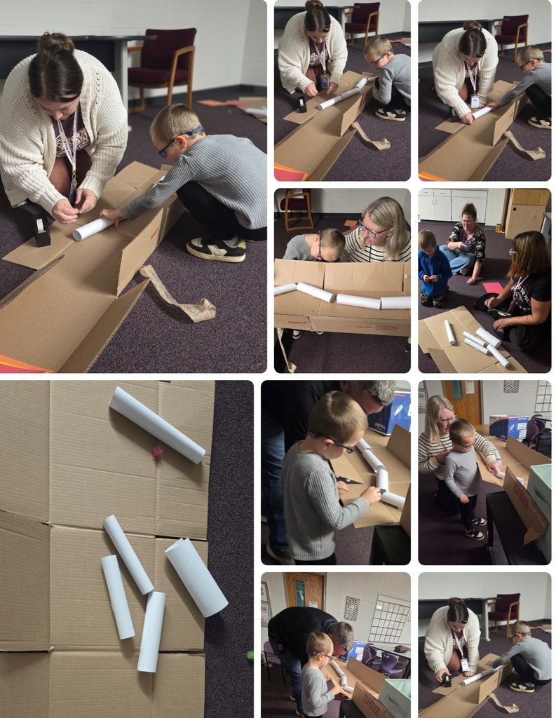 magnet maze construction with students and staff